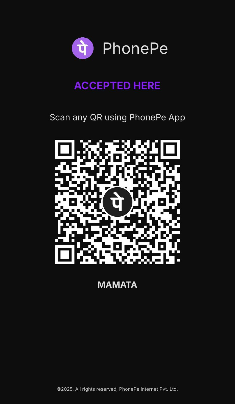 PhonePe UPI QR Code